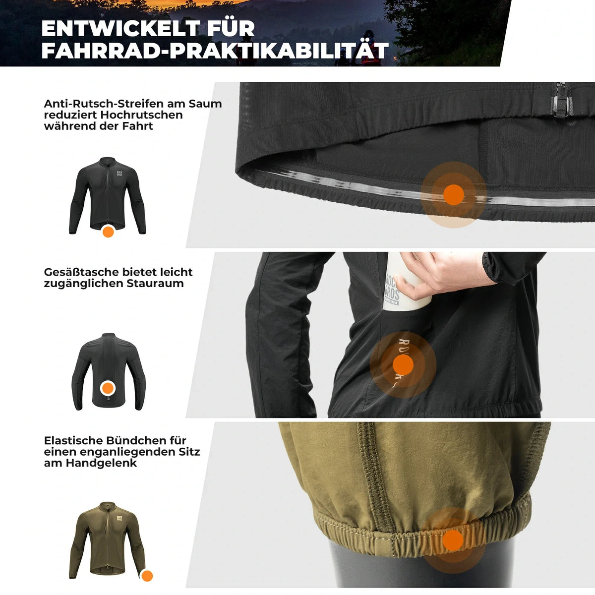 ROCKBROS Miesten Kevyt Pyöräilytakki Hengittävä Kevät