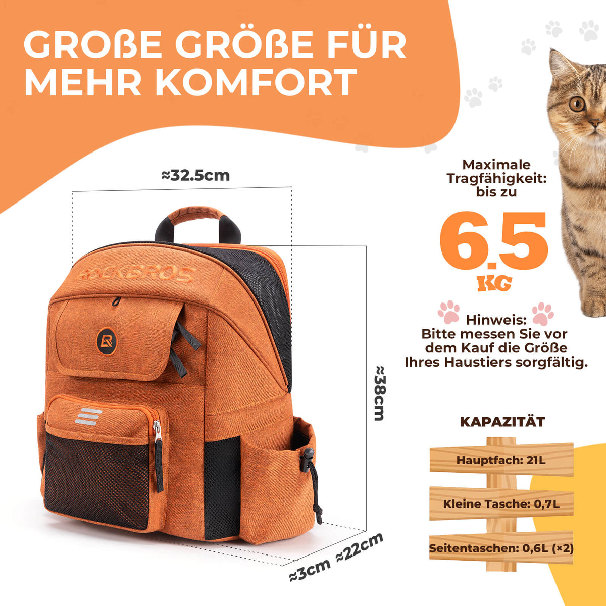 ROCKBROS Ohjaltasku lemmikkikanta Bromptonille/pyoralla 21 L