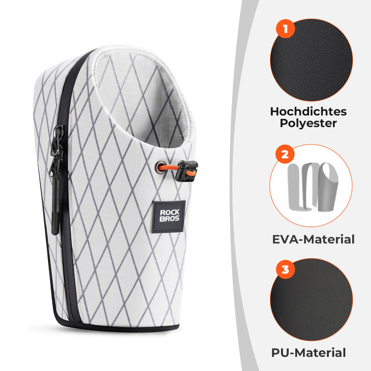 ROCKBROS Pyörän ohjaustanko laukku vesipullo laukku 1.5L juomapulloille Ø7 cm