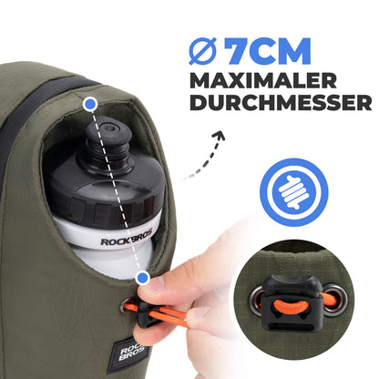 ROCKBROS Pyörän ohjaustanko laukku vesipullo laukku 1.5L juomapulloille Ø7 cm