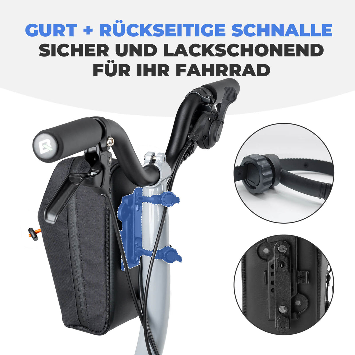 ROCKBROS Pyörän ohjaustanko laukku vesipullo laukku 1.5L juomapulloille Ø7 cm