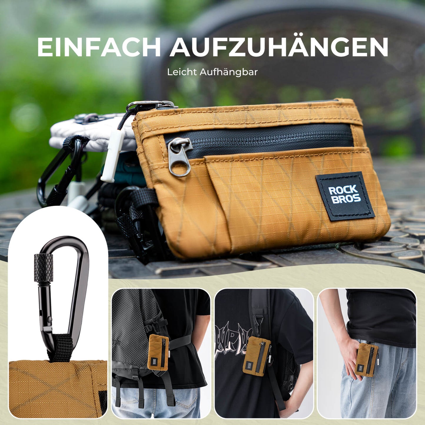 Lompakko, käsilaukku, kännykkäkotelo, kannettava riippulukolla, ROCKBROS