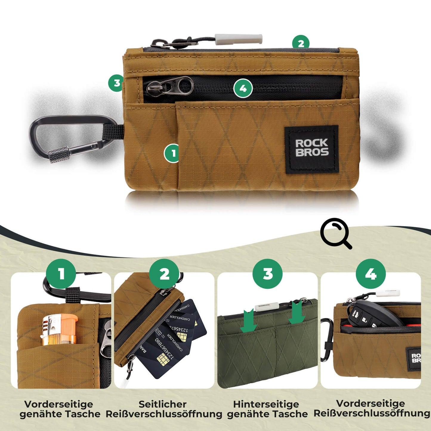 Lompakko, käsilaukku, kännykkäkotelo, kannettava riippulukolla, ROCKBROS