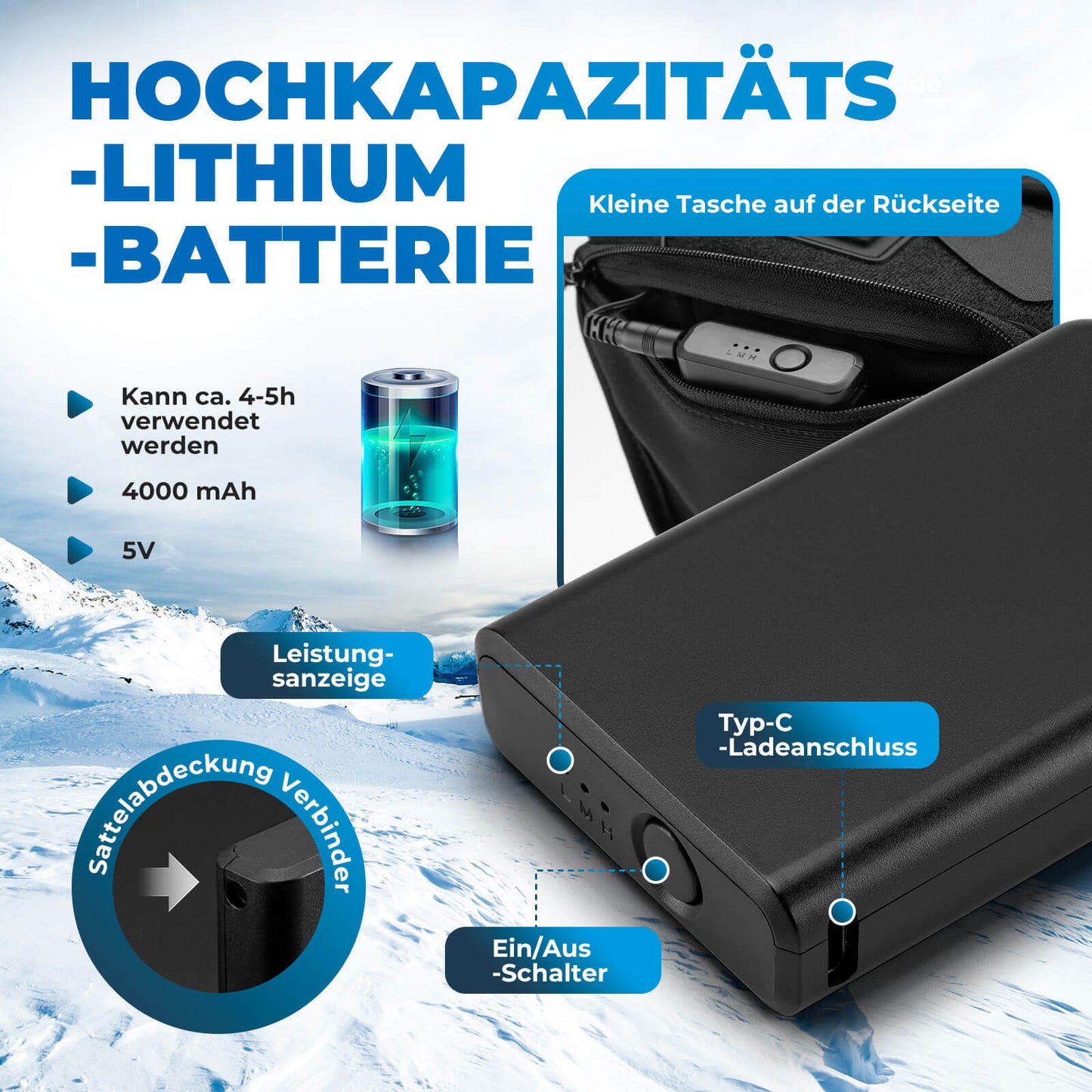 Rockbrosin lämmitettävä satulanpäällinen pikakiinnikkeillä maastopyörään, maantiepyörään ja sähköpyörään