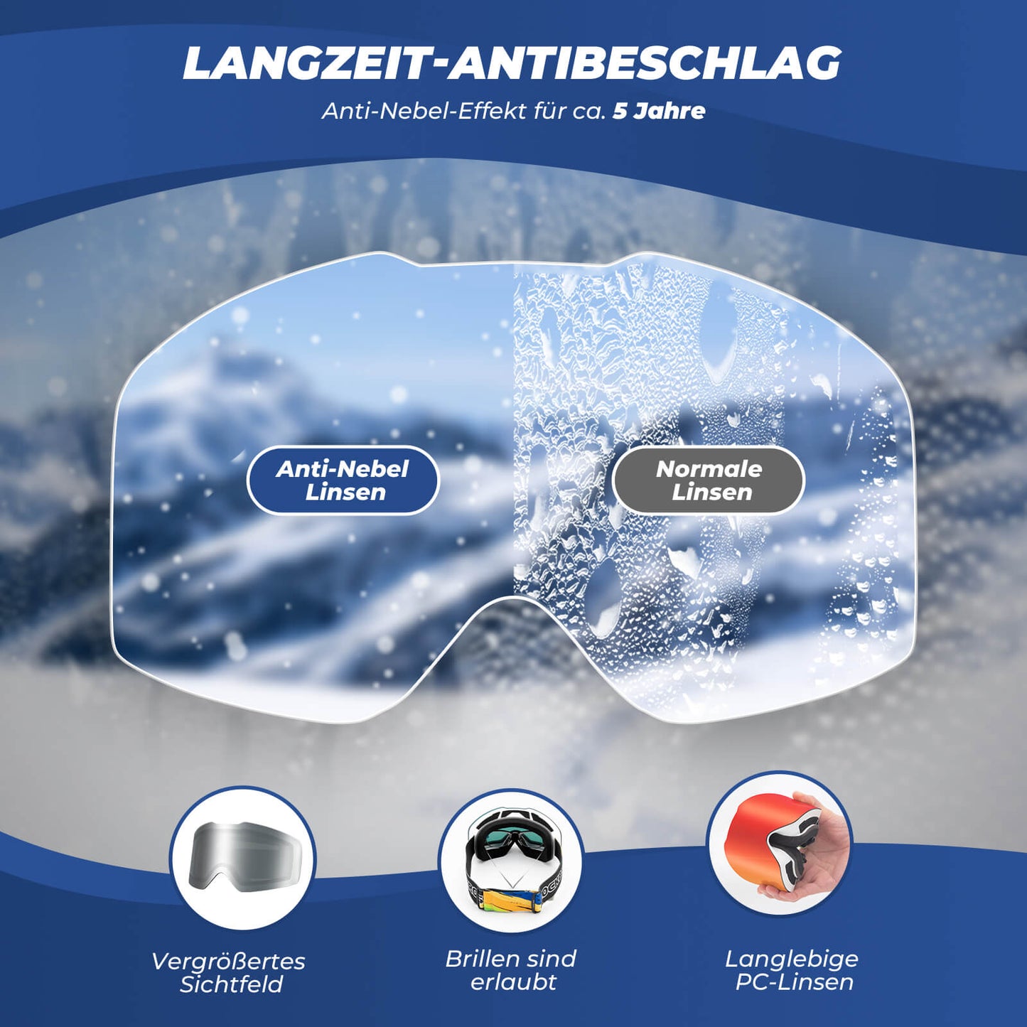 Hiihtolasit, lumilasit, polarisoidut, kypäräyhteensopivat urheilulasit, hiihto, ROCKBROS