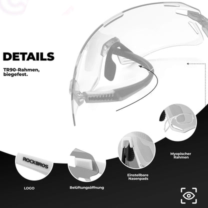 Aurinkolasit, tuulenpitävät pyöräilylasit ulkoiluun, ROCKBROS