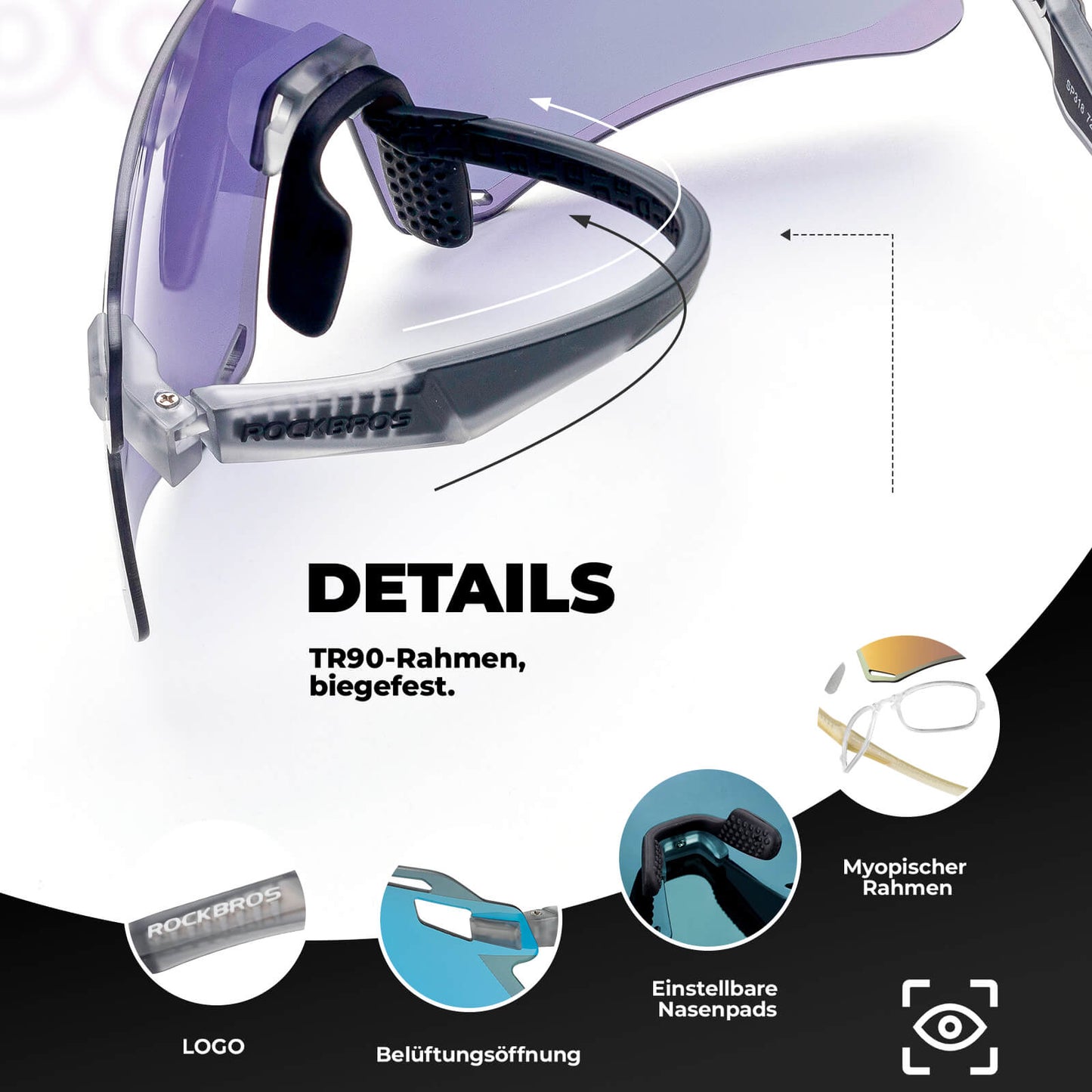 Aurinkolasit, tuulenpitävät pyöräilylasit ulkoiluun, ROCKBROS