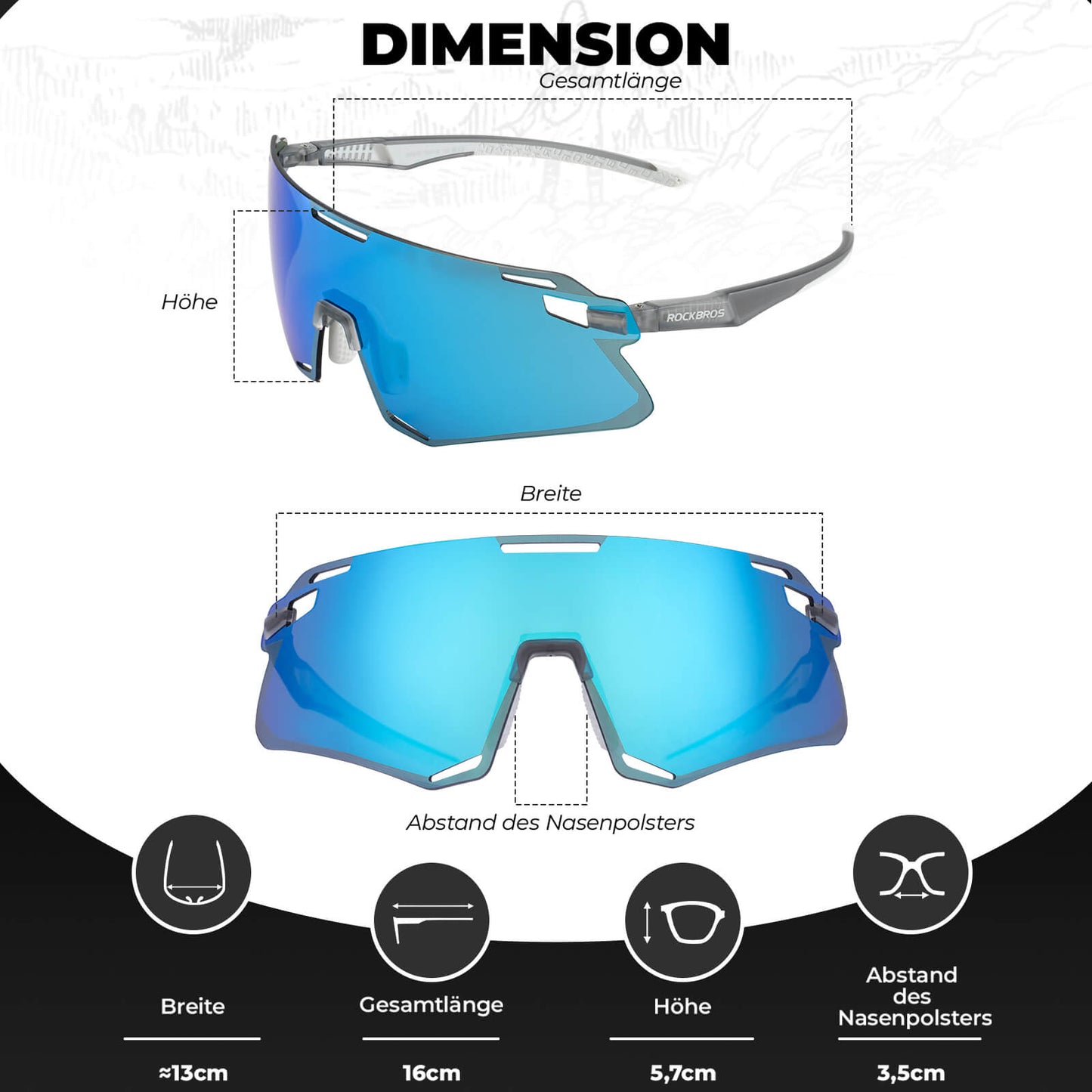 Aurinkolasit, tuulenpitävät pyöräilylasit ulkoiluun, ROCKBROS