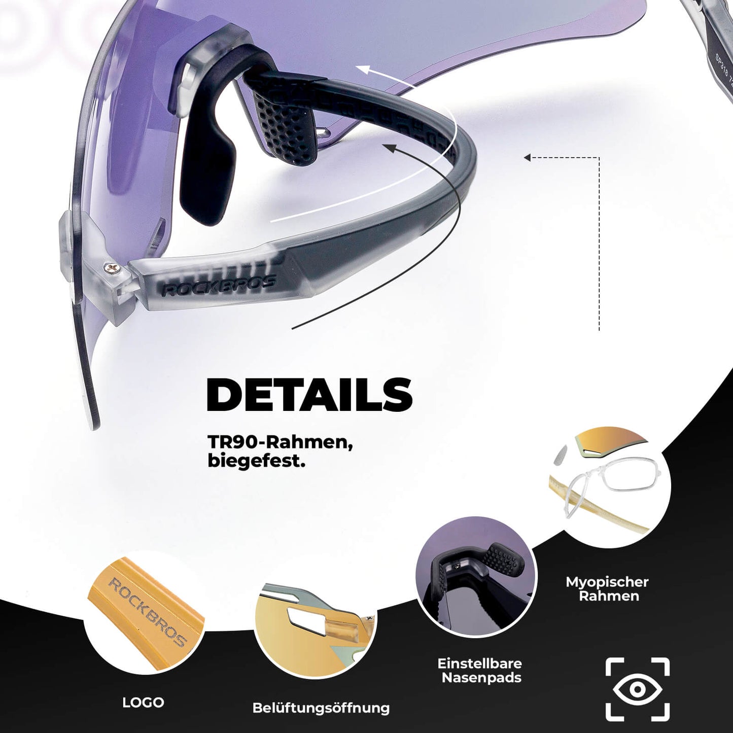 Aurinkolasit, tuulenpitävät pyöräilylasit ulkoiluun, ROCKBROS