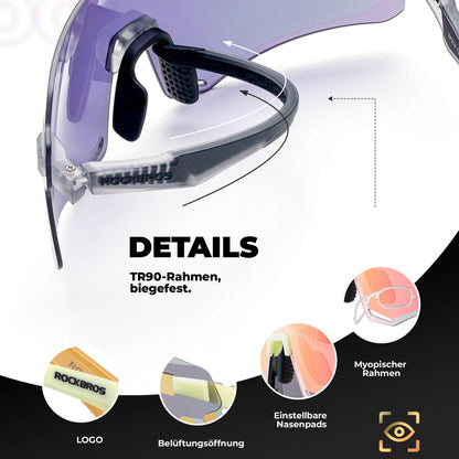 Aurinkolasit, tuulenpitävät pyöräilylasit ulkoiluun, ROCKBROS