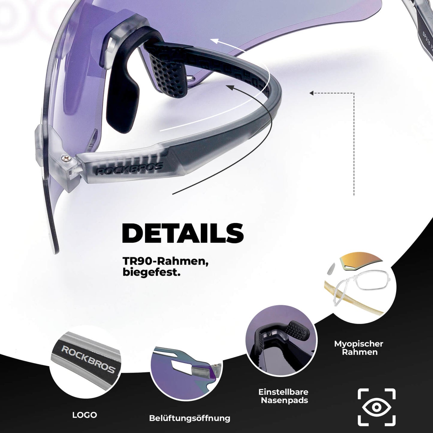 Aurinkolasit, tuulenpitävät pyöräilylasit ulkoiluun, ROCKBROS