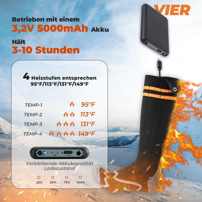 Urheilusukat, pyöräilysukat, talvisukat, lämmitettävät sukat, ladattavat 5000mAh ROCKBROS