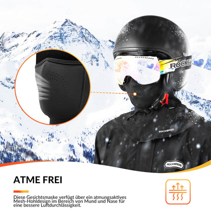 Pipo/kypäränaamari, syksy/talvi, lämmin, silmälasireiällä, ROCKBROS