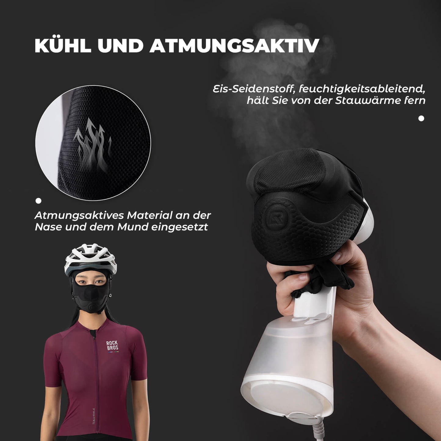 Pehmustetut pipot, kesäkasvosuoja, joustava, ROCKBROS