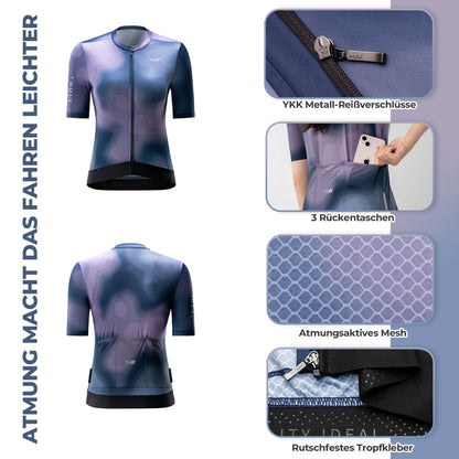 TVI naisten lyhythihainen pyöräilypaita kesäksi, nopeasti kuivuva, 3 taskulla ROCKBROS