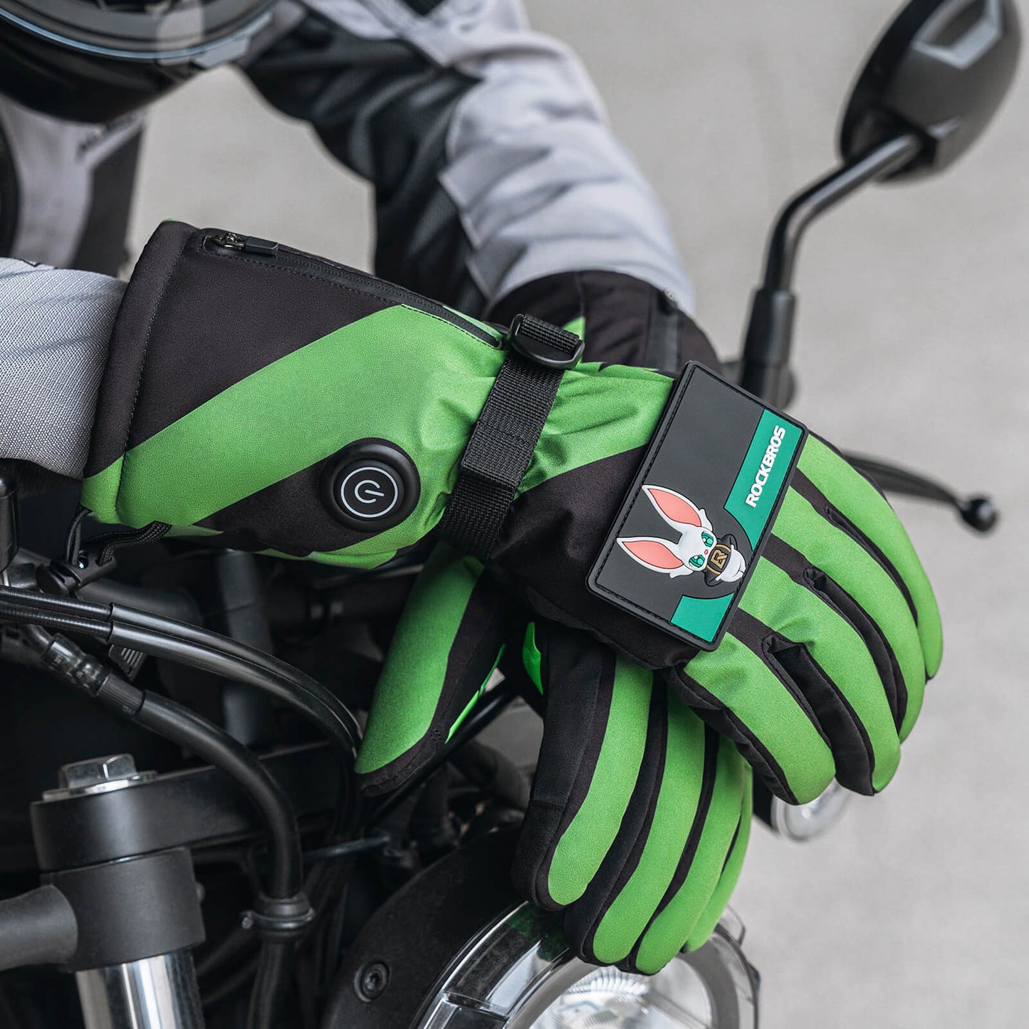 Lämmitettävät talvipyöräilykäsineet, 3 lämpöasetusta, koot M-XL, ROCKBROS