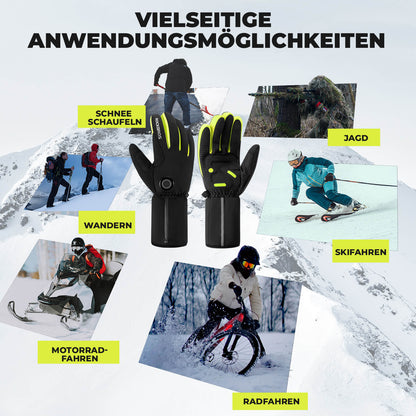 Lämmitettävät talvipyöräilykäsineet kosketusnäytöllä M-2XL ROCKBROS