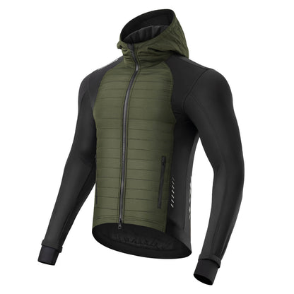 Miesten talvipyöräilytakki, tuulenpitävä lämpösoftshell-takki hupulla, ROCKBROS