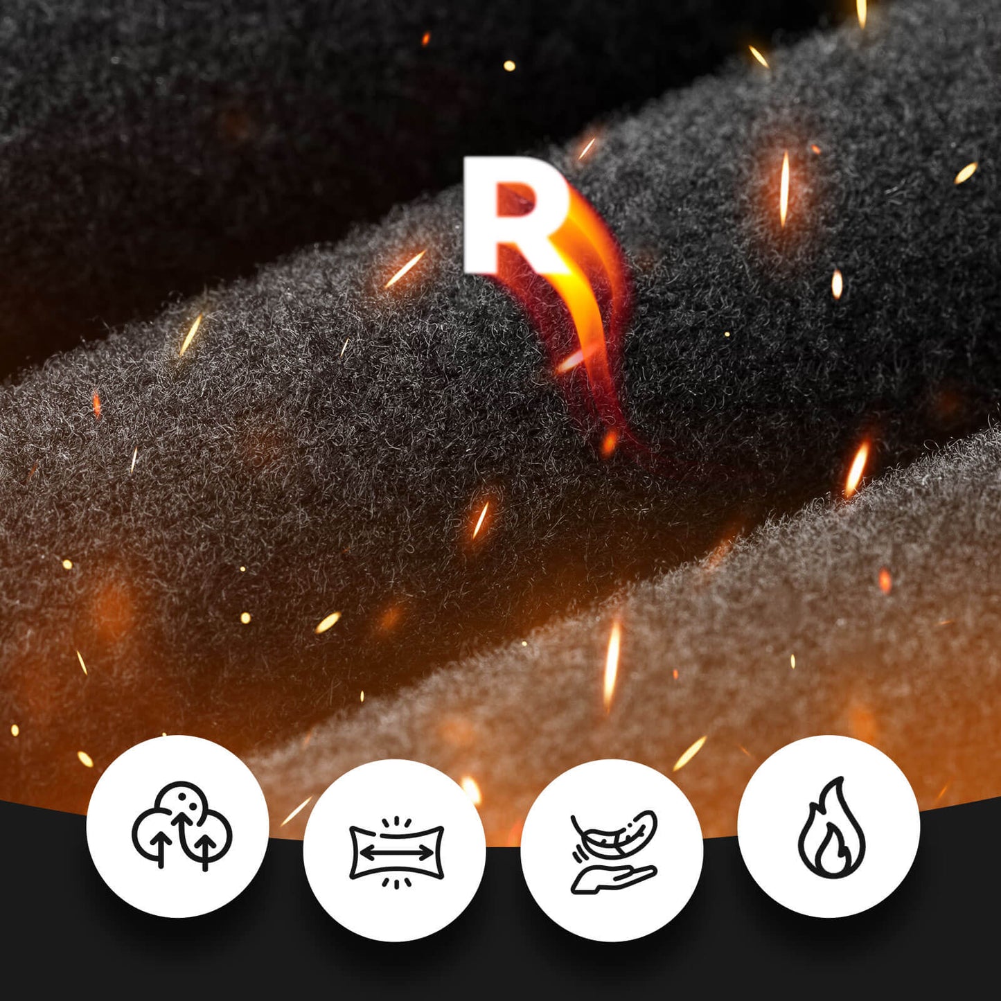 Talvihousut, fleece-kompressiohousut, 3 taskua, ROCKBROS