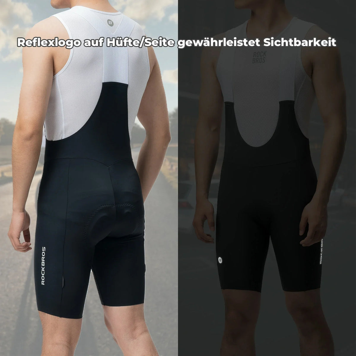 ROCKBROS pyöräilyhousut miehille topattu, lyhyet pyöräilyhousut, Bib Shorts olkaimilla, pyöräilyn olkainhousut