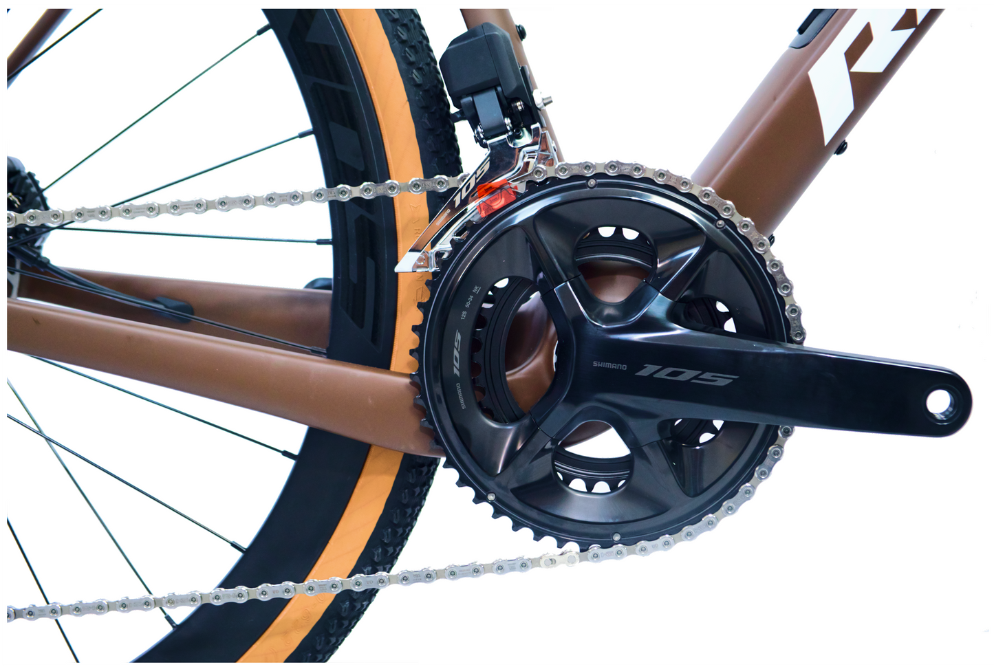 RINOS Hiilikuitu Gravelpyörä Sandman8.0 Shimano 105 Di2 Kahvi