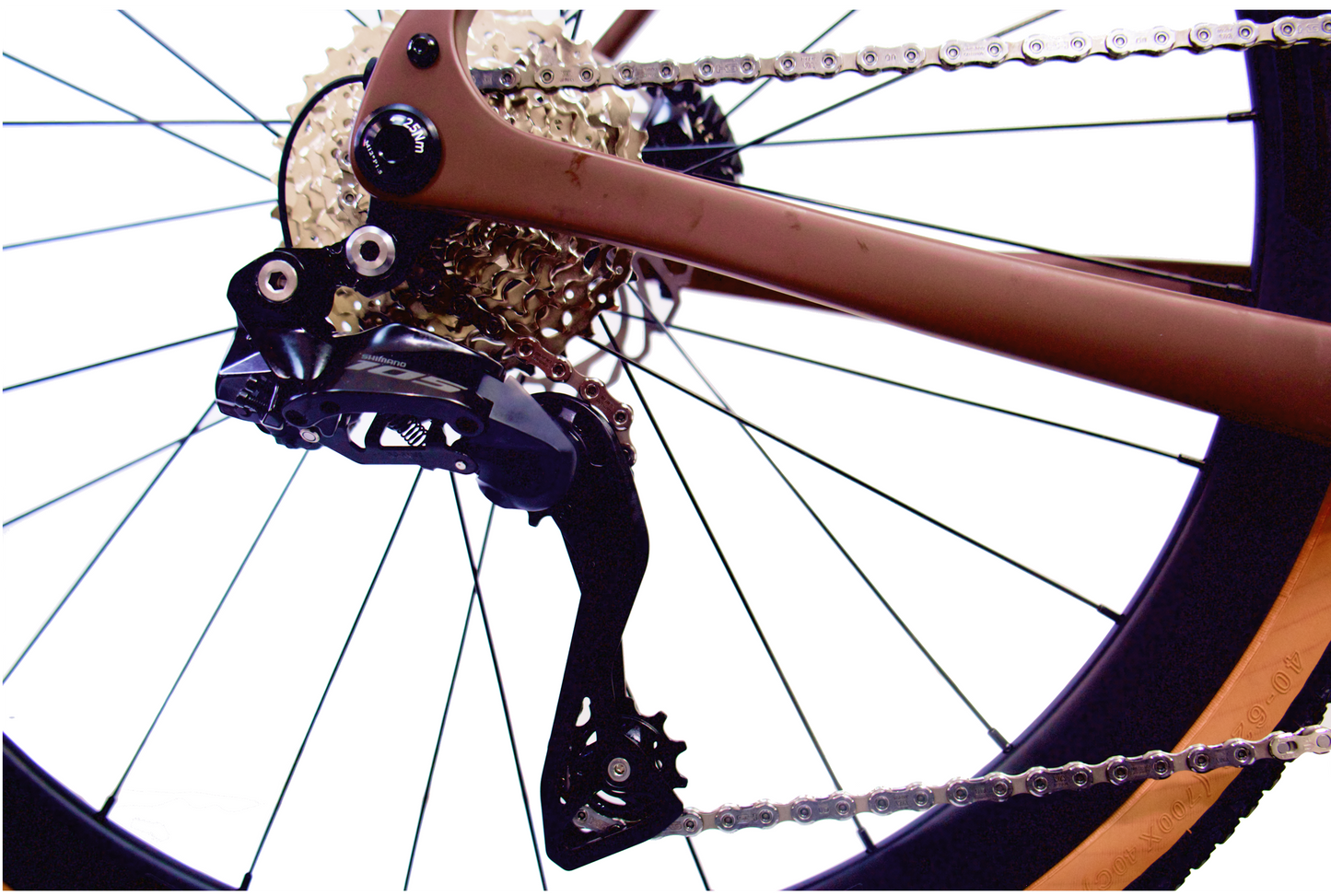 RINOS Hiilikuitu Gravelpyörä Sandman8.0 Shimano 105 Di2 Kahvi