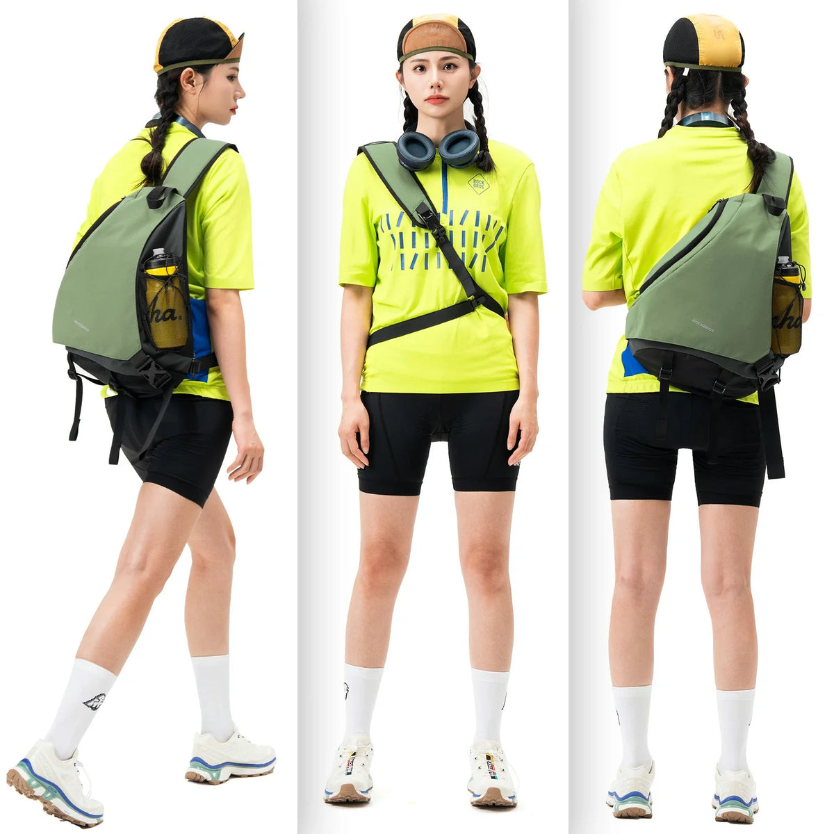 ROCKBROS Sling Bag Suuri, Sling-reppu magneettilukolla, Crossbody-laukku
