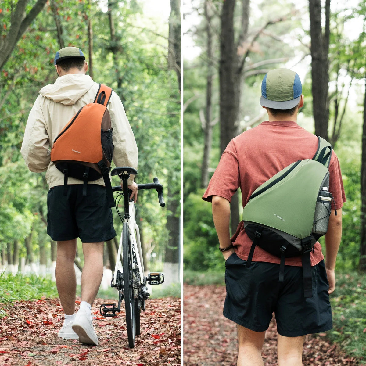 ROCKBROS Sling Bag Suuri, Sling-reppu magneettilukolla, Crossbody-laukku