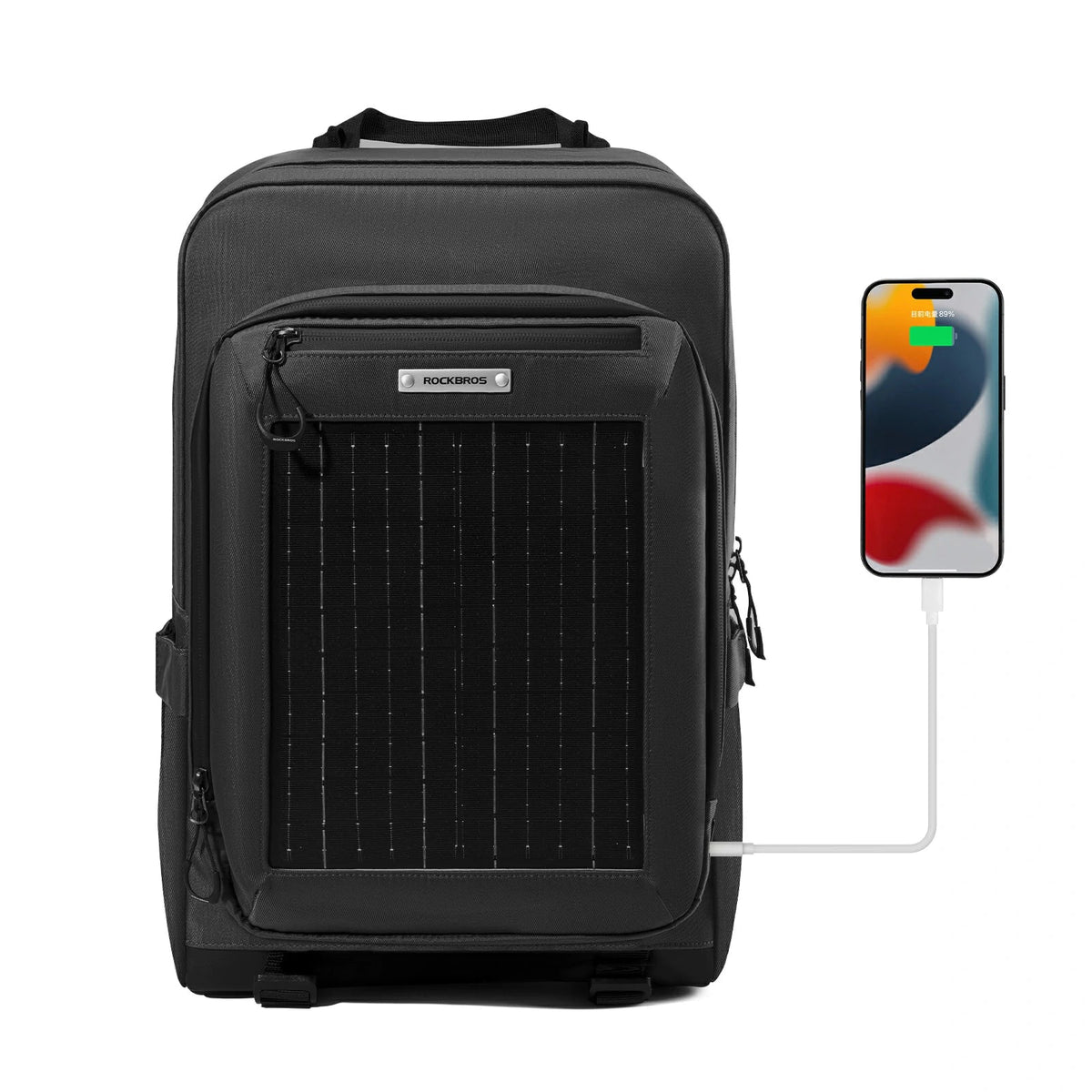 ROCKBROS Aurinkoreppu Solaarireppu 20L joustavalla irrotettavalla 10V 14W