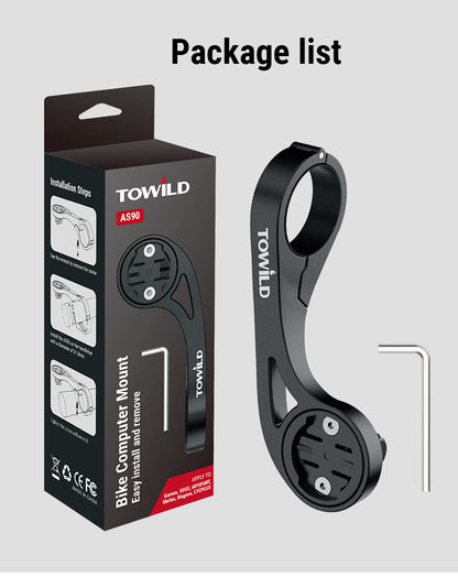 TOWILD AS90 polkupyörän ohjaustangon taskulampun jatkoteline pyörätietokoneen valolle ja GoPro GARMIN XOSS iGPSportille