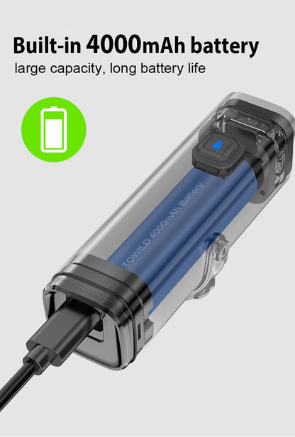 TOWILD CL1000 Bike Light yöajoon Yhteensopiva Garmin/GoPro Mount 1000 Lumenin kirkkaan polkupyörän ajovalon kanssa 4000 mAh akku, vedenpitävä pyörävalo työmatkailijoille