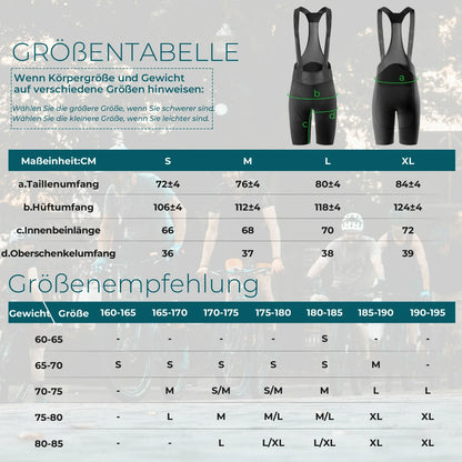 ROCKBROS Trägerhose Fahrrad Herren mit Elastisch 4D Ergonomisches Sitzpolster