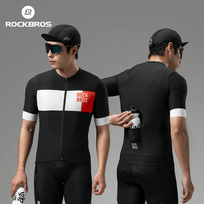 ROCKBROS Miesten pyöräpaita lyhythihainen Colorblock-mallilla