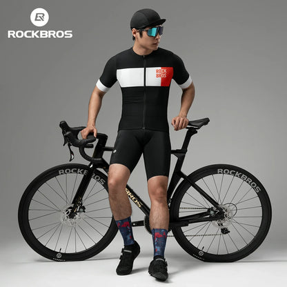 ROCKBROS Miesten pyöräpaita lyhythihainen Colorblock-mallilla