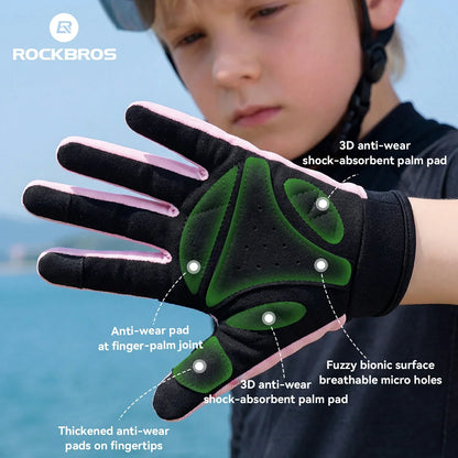 ROCKBROS-lasten pyöräilyhanskat koko sormille Hard Shell -suojalla