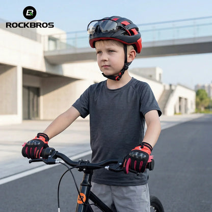 ROCKBROS-lasten pyöräilyhanskat koko sormille Hard Shell -suojalla