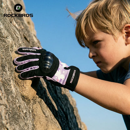 ROCKBROS-lasten pyöräilyhanskat koko sormille Hard Shell -suojalla