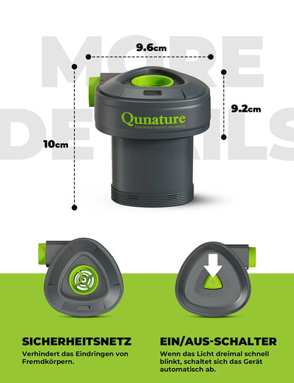 Sähköinen ilmapumppu 2-in-1, täyttö- ja tyhjennystoiminto, 2000 mAh ladattava akku Quantum