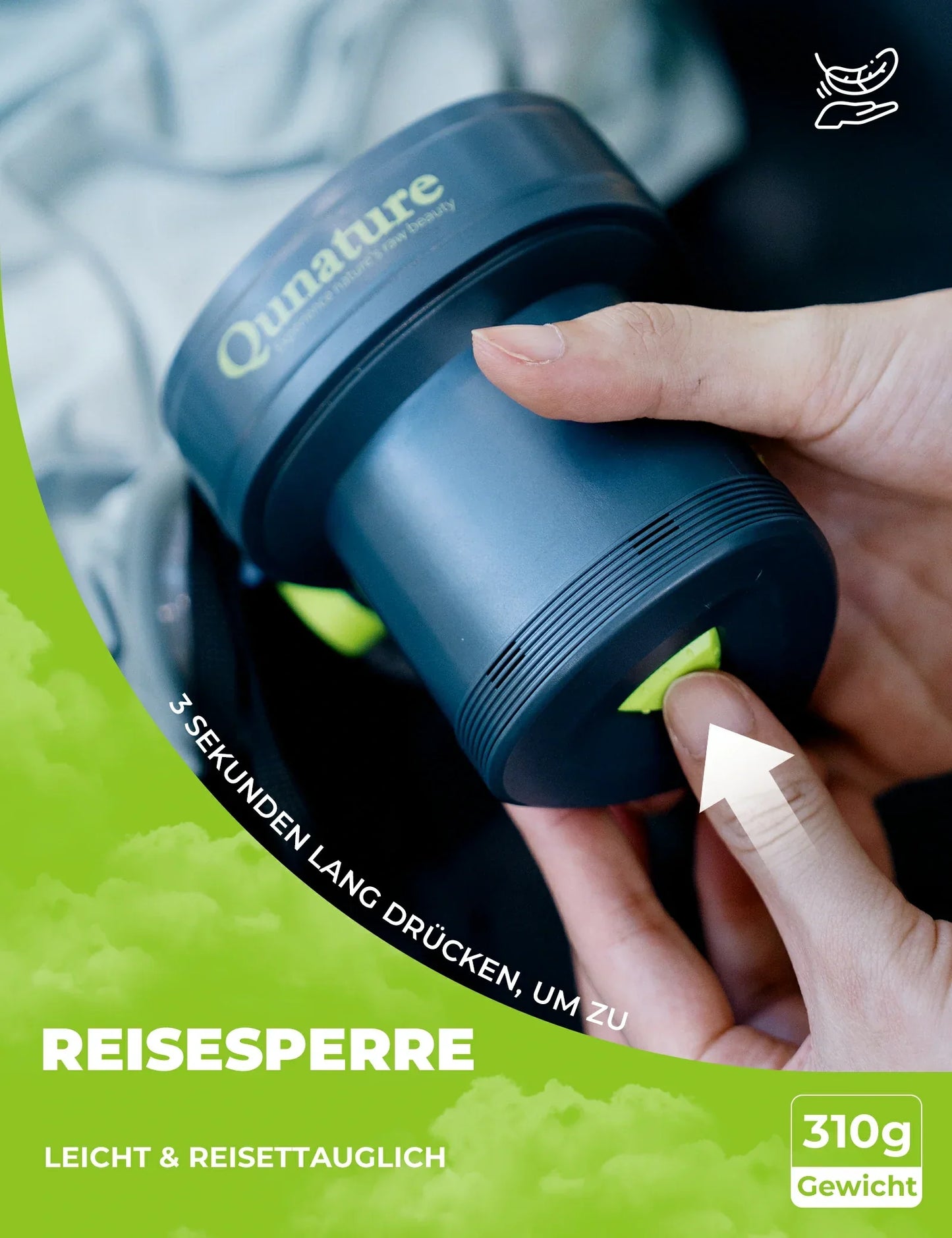 Sähköinen ilmapumppu 2-in-1, täyttö- ja tyhjennystoiminto, 2000 mAh ladattava akku Quantum