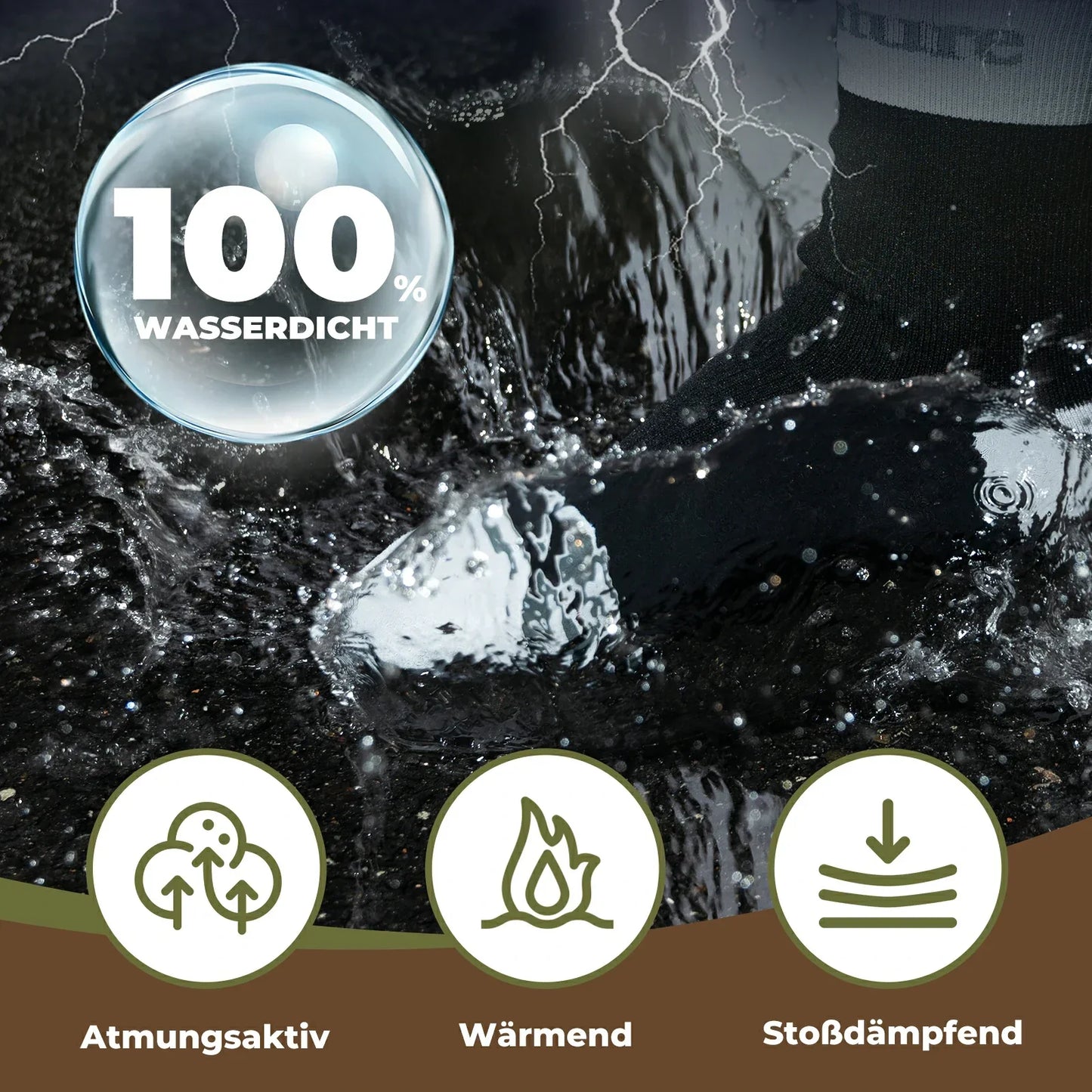 Vedenpitävät pyöräilysukat, hengittävät, unisex, Quantature