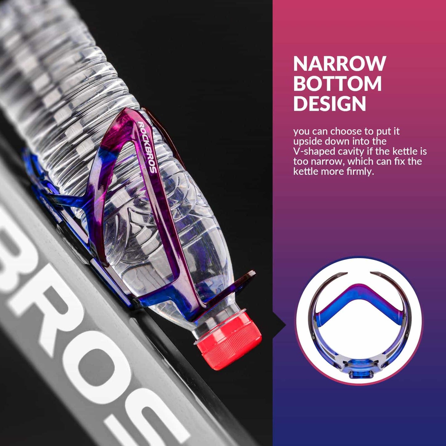 35 g kevyt PC-polkupyörän pulloteline ROCKBROS