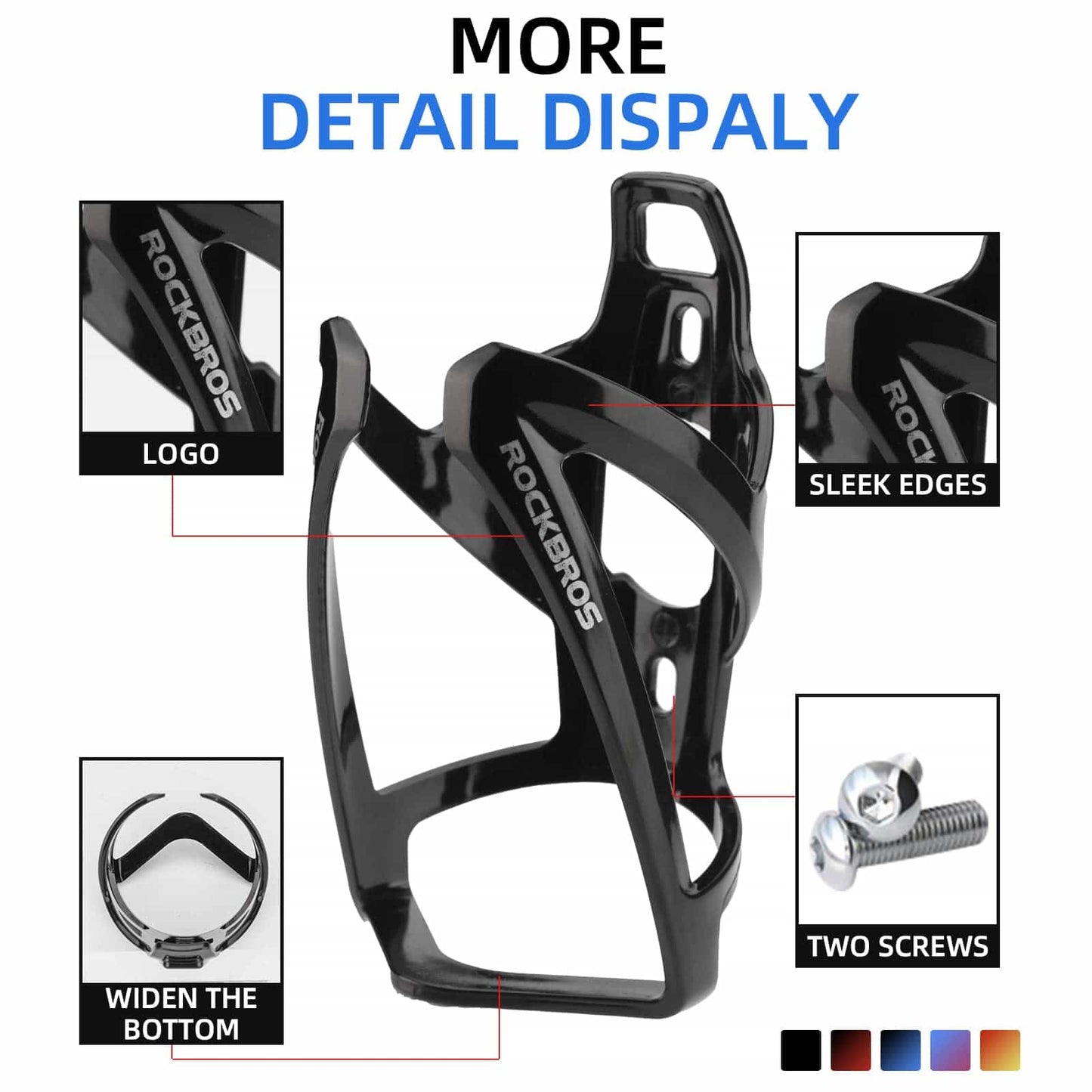 35 g kevyt PC-polkupyörän pulloteline ROCKBROS