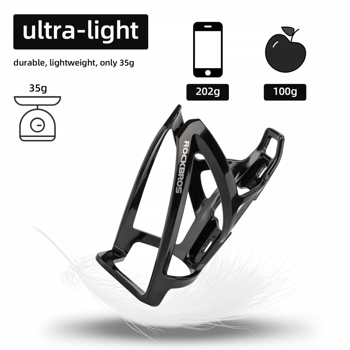 35 g kevyt PC-polkupyörän pulloteline ROCKBROS