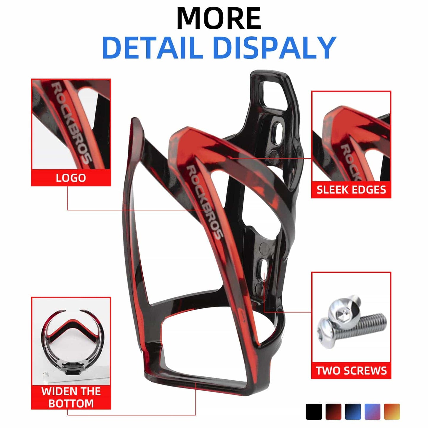 35 g kevyt PC-polkupyörän pulloteline ROCKBROS