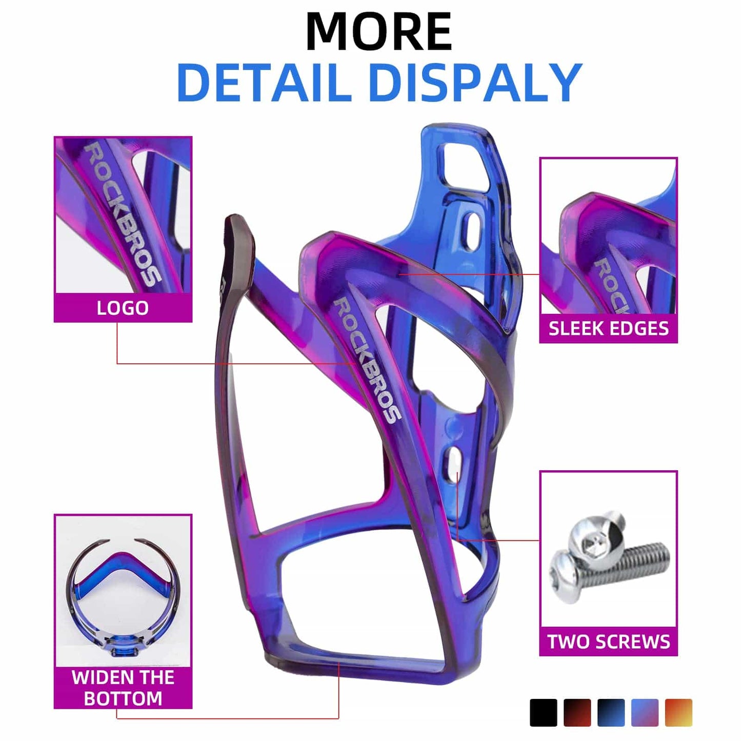 35 g kevyt PC-polkupyörän pulloteline ROCKBROS