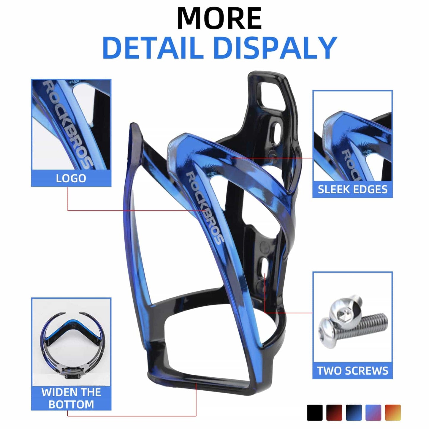 35 g kevyt PC-polkupyörän pulloteline ROCKBROS