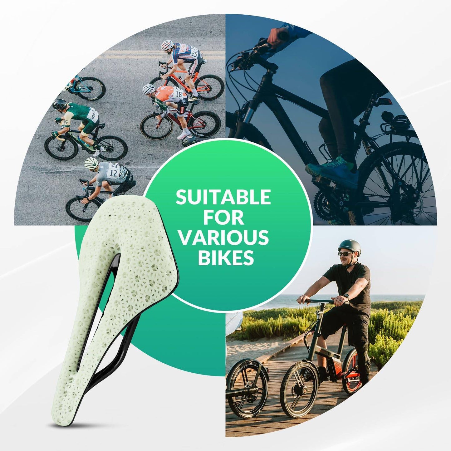 3D-tulostettu hiilikuituinen maantiepyörän satula, ultrakevyt, iskuja vaimentava, ergonominen, ROCKBROS