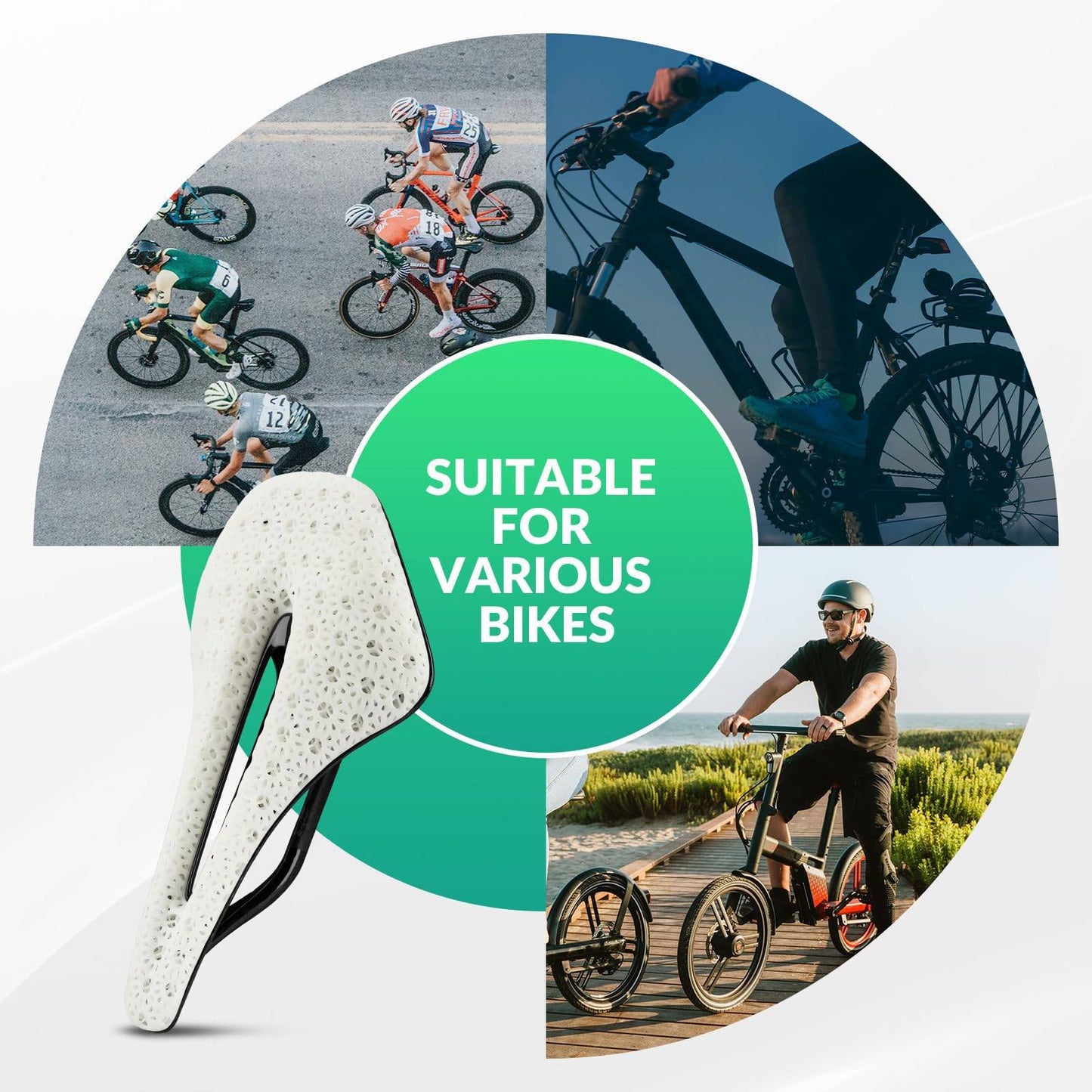 3D-tulostettu hiilikuituinen maantiepyörän satula, ultrakevyt, iskuja vaimentava, ergonominen, ROCKBROS