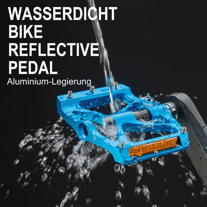 Alumiiniset polkupyörän polkimet 9/16 tuumaa kahdella PVC-heijastimella ROCKBROS