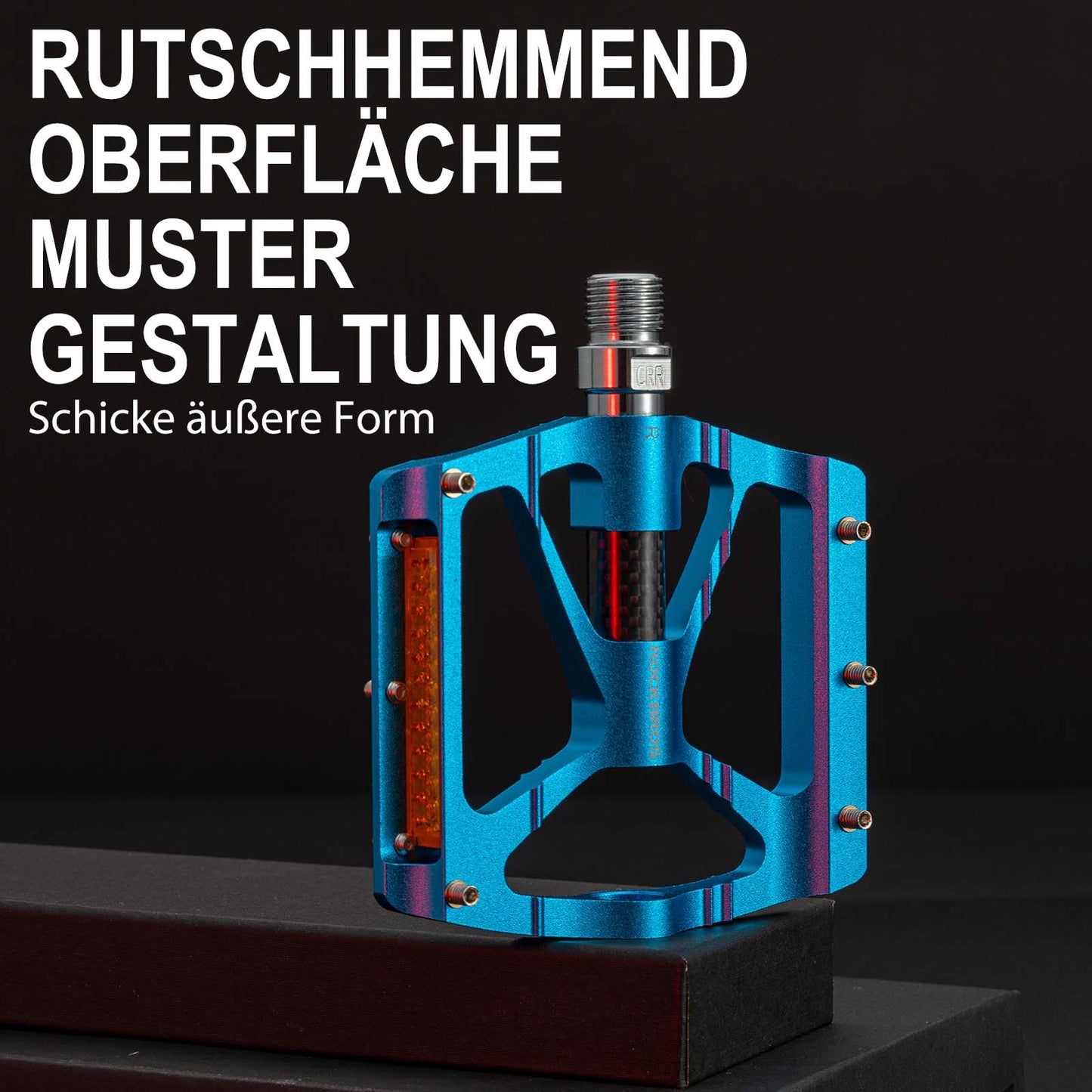 Alumiiniset polkupyörän polkimet 9/16 tuumaa kahdella PVC-heijastimella ROCKBROS